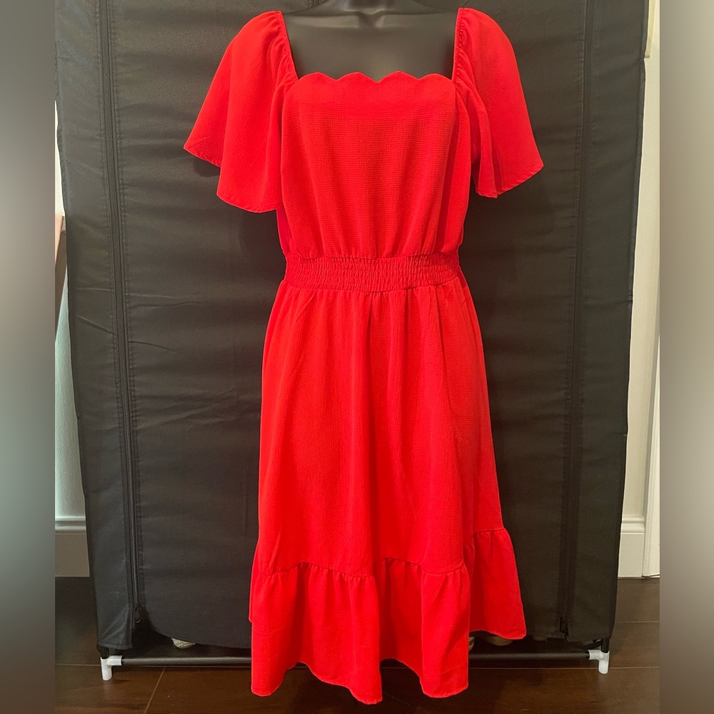4/$40 EUC bold red dress